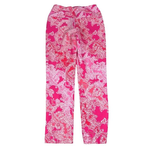 IBKUL Pascha Pants Women’s 4 Pink Baroque Floral Paisley Golf Active Pockets - Picture 2 of 11